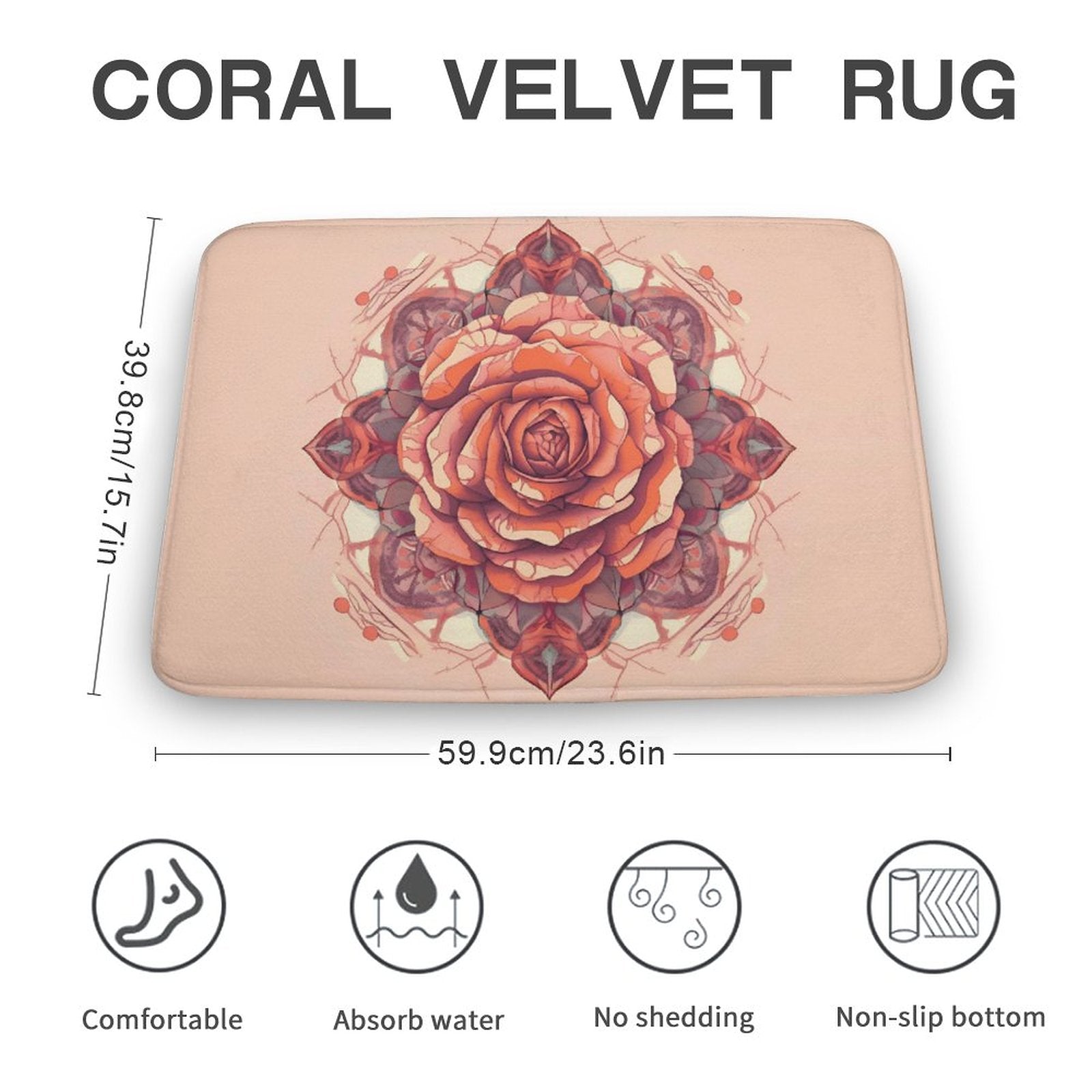 Rose Coral Velvet Rug