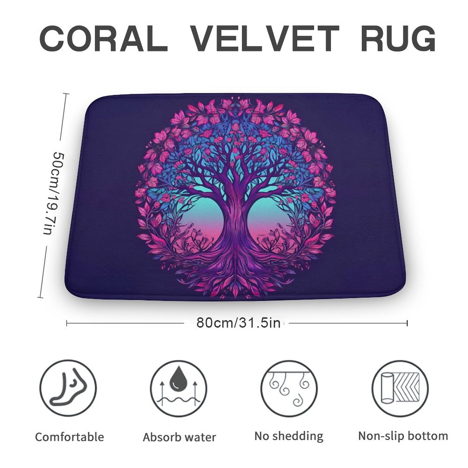 Tree Coral Velvet Rug