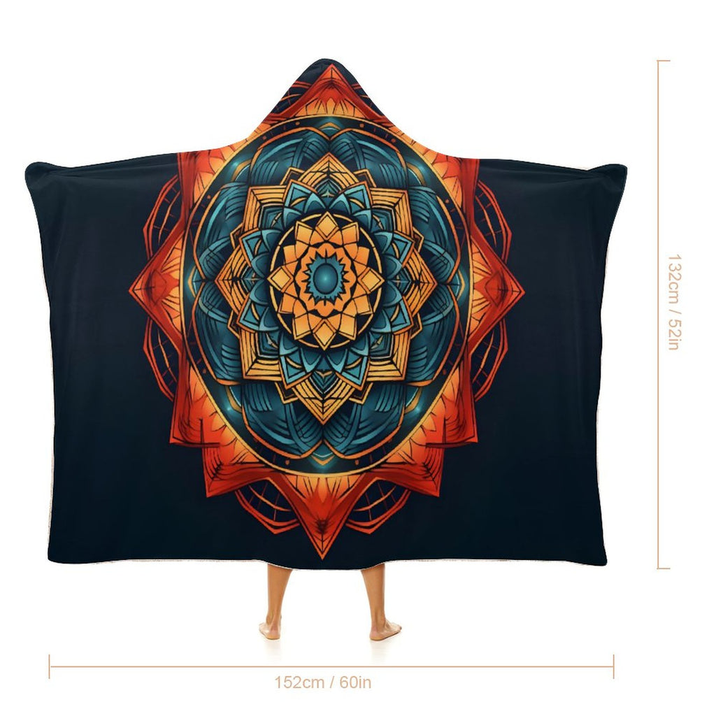 Manta con capucha geométrica