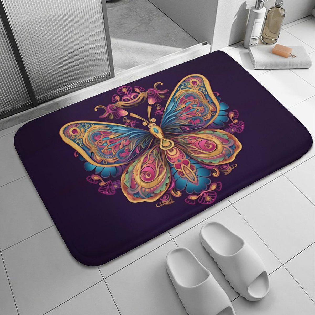 Butterfly Coral Velvet Rug