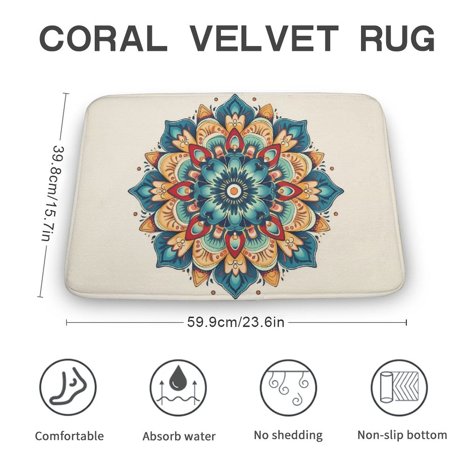 Flower Coral Velvet Rug