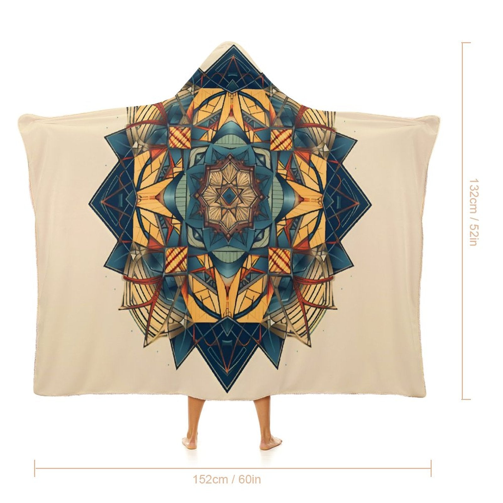 Manta con capucha geométrica