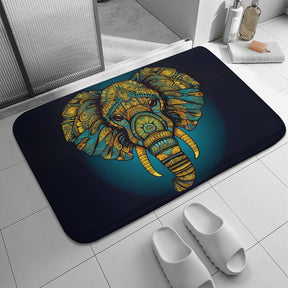 Elephant Coral Velvet Rug