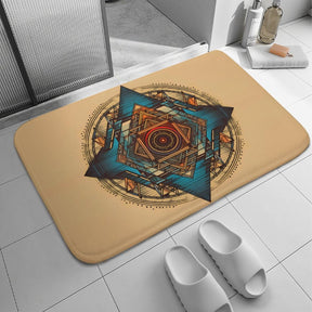 Geometric Coral Velvet Rug