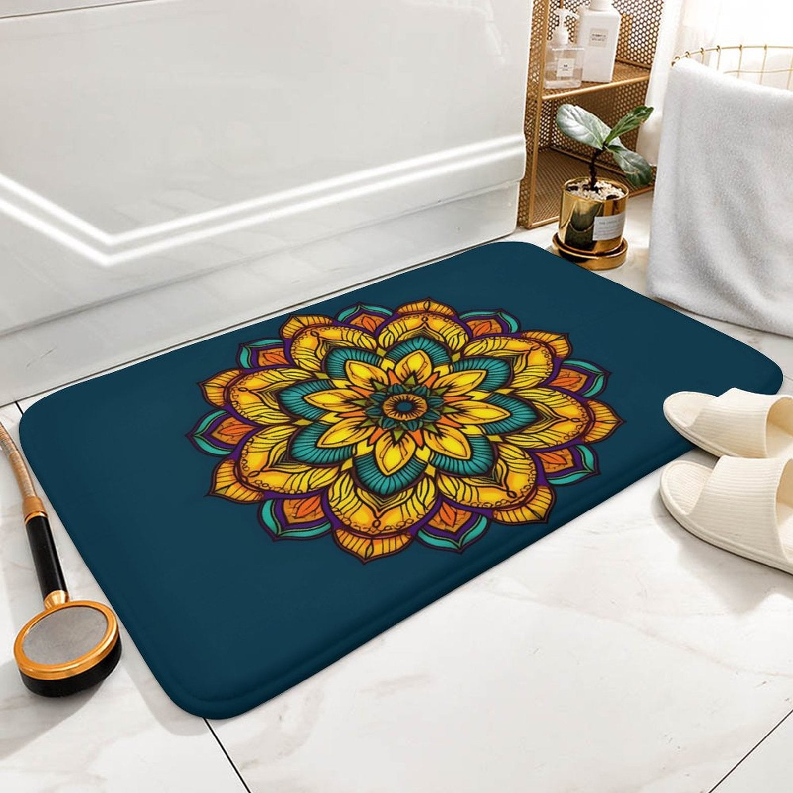 Sunflower Coral Velvet Rug