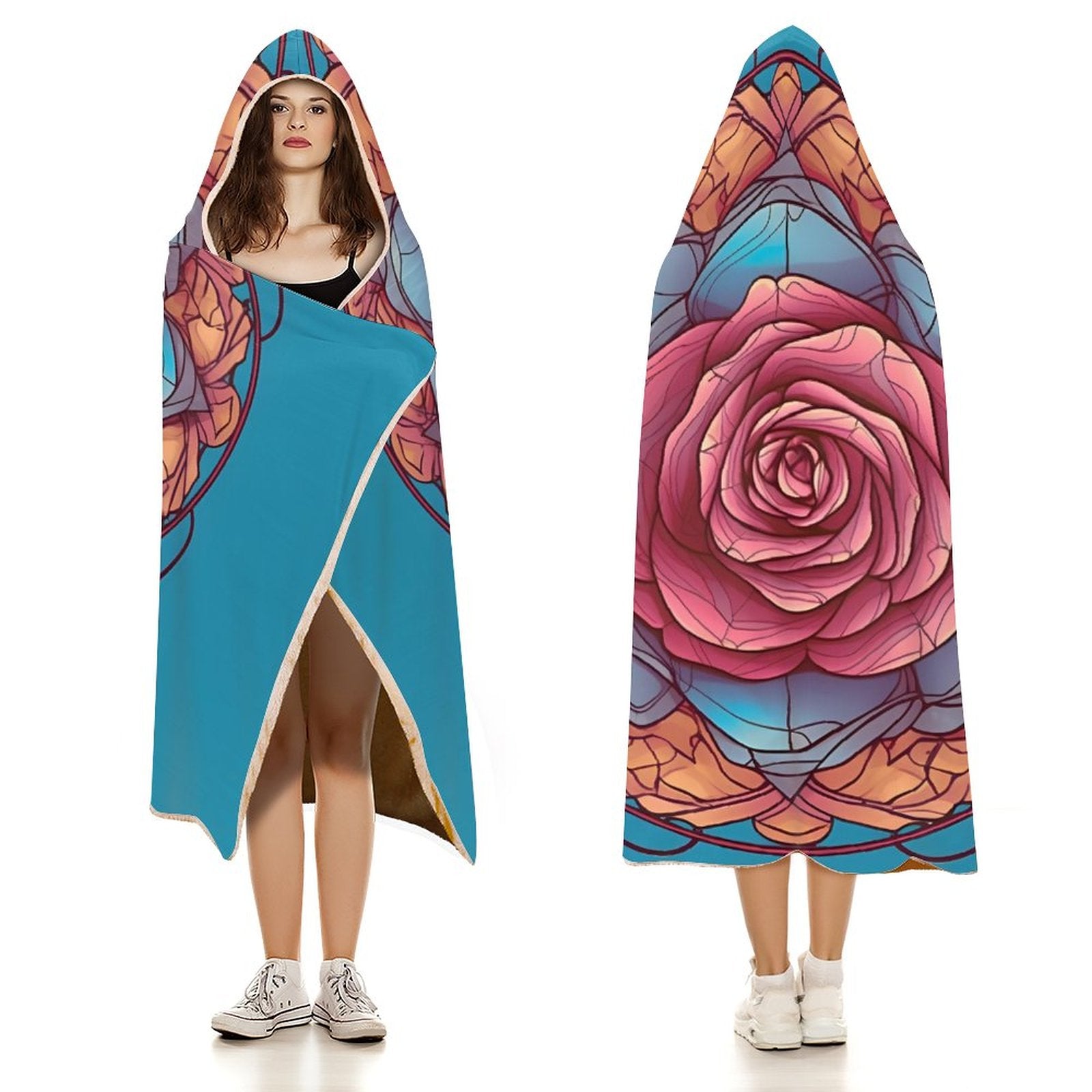 Rose Hooded Blanket