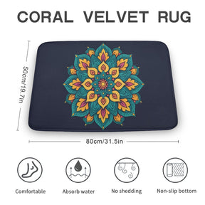 Flower Coral Velvet Rug