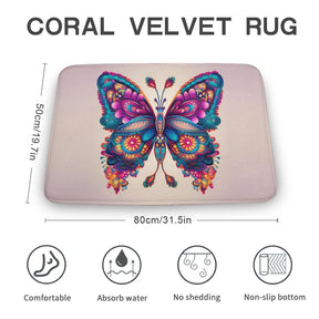 Butterfly Coral Velvet Rug