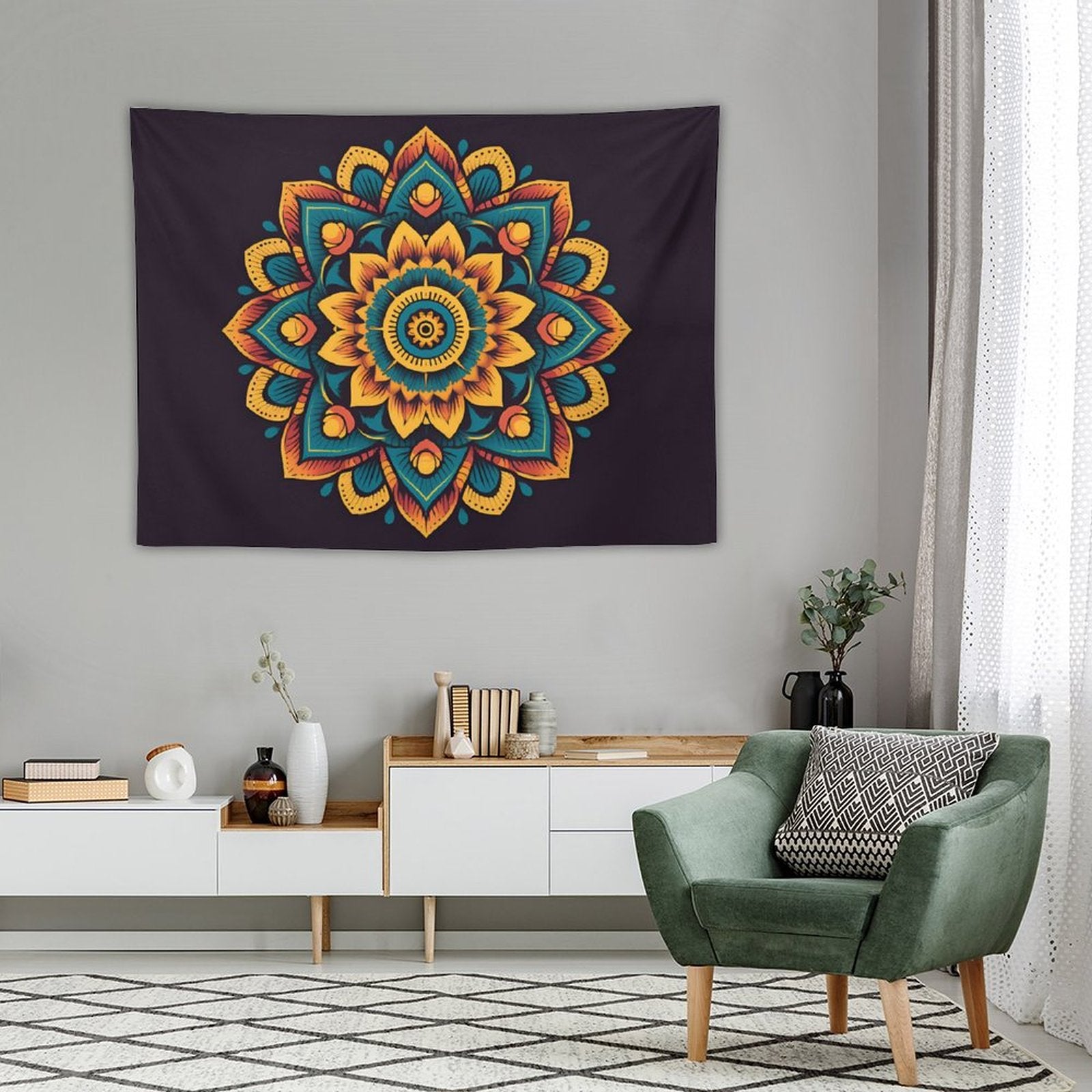 Tapiz de pared de flores