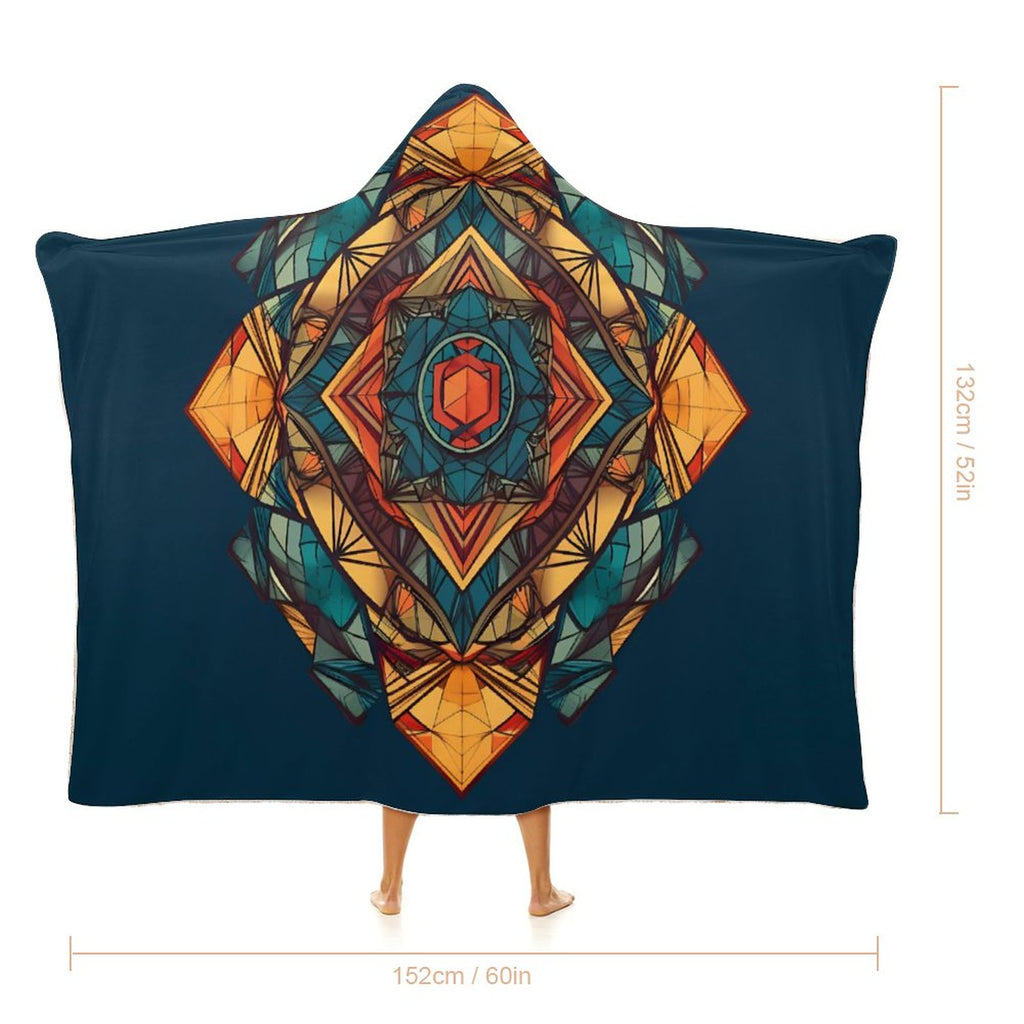 Manta con capucha geométrica