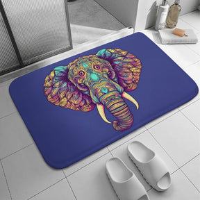 Elephant Coral Velvet Rug