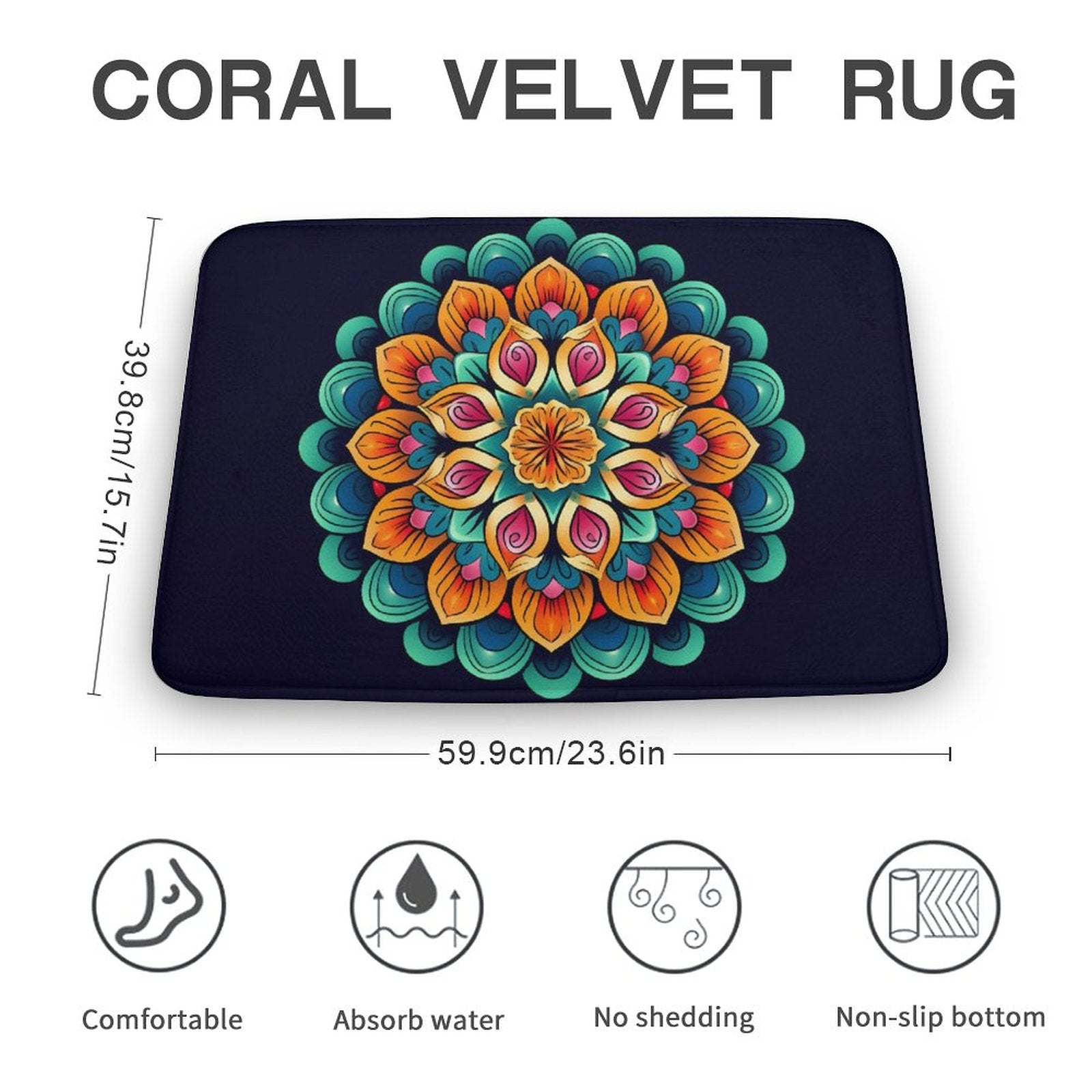 Flower Coral Velvet Rug