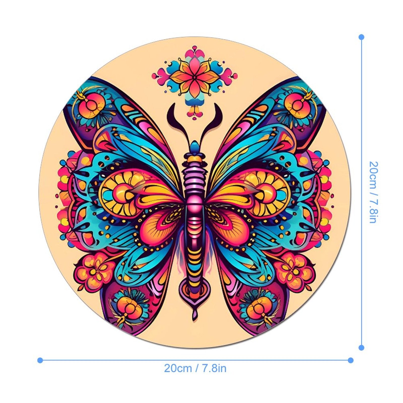 Butterfly Round Mouse Pad