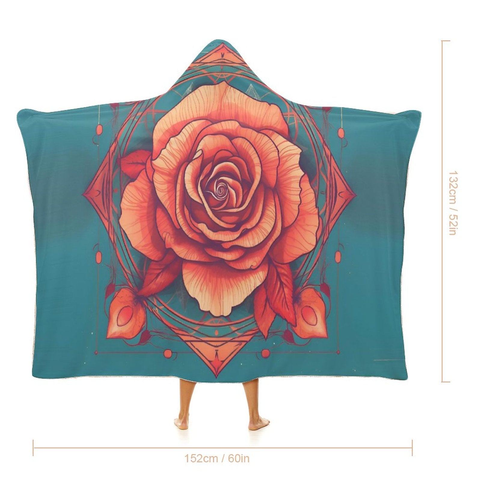 Manta con capucha de rosas