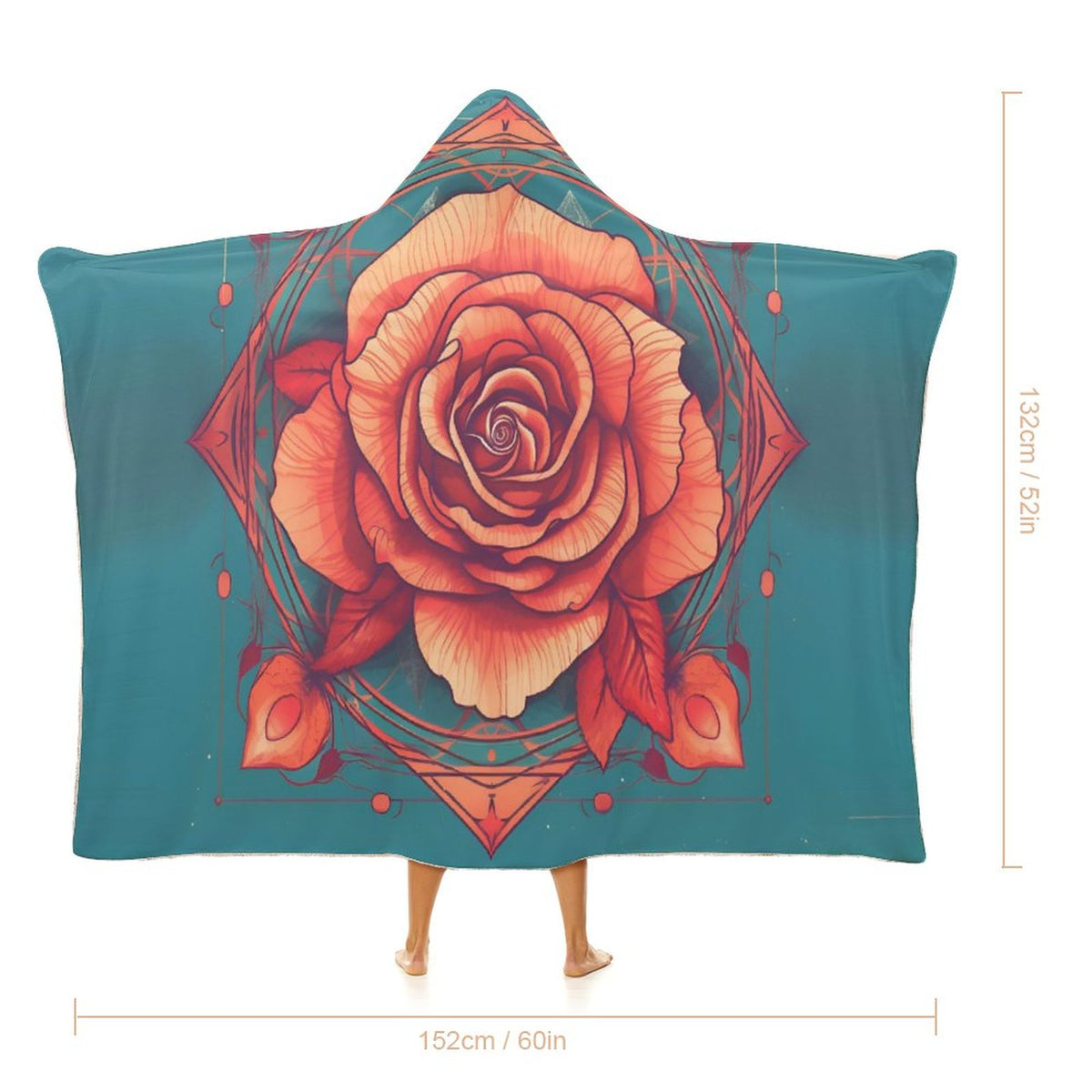 Rose Hooded Blanket