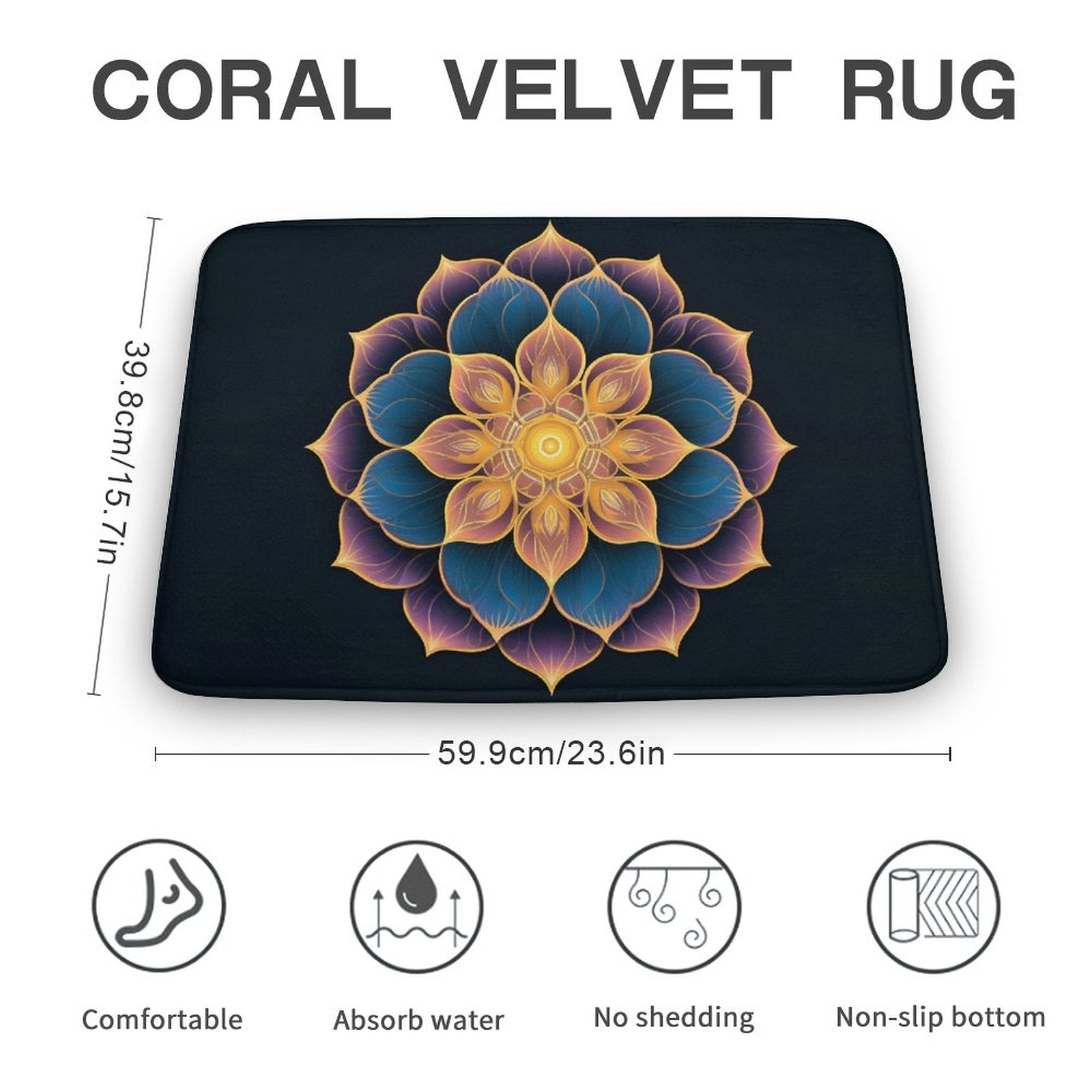 Lotus Coral Velvet Rug