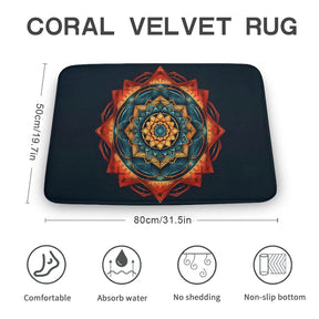 Geometric Coral Velvet Rug