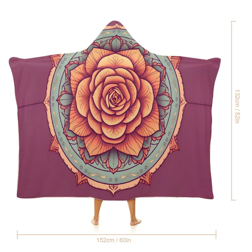 Manta con capucha de rosas