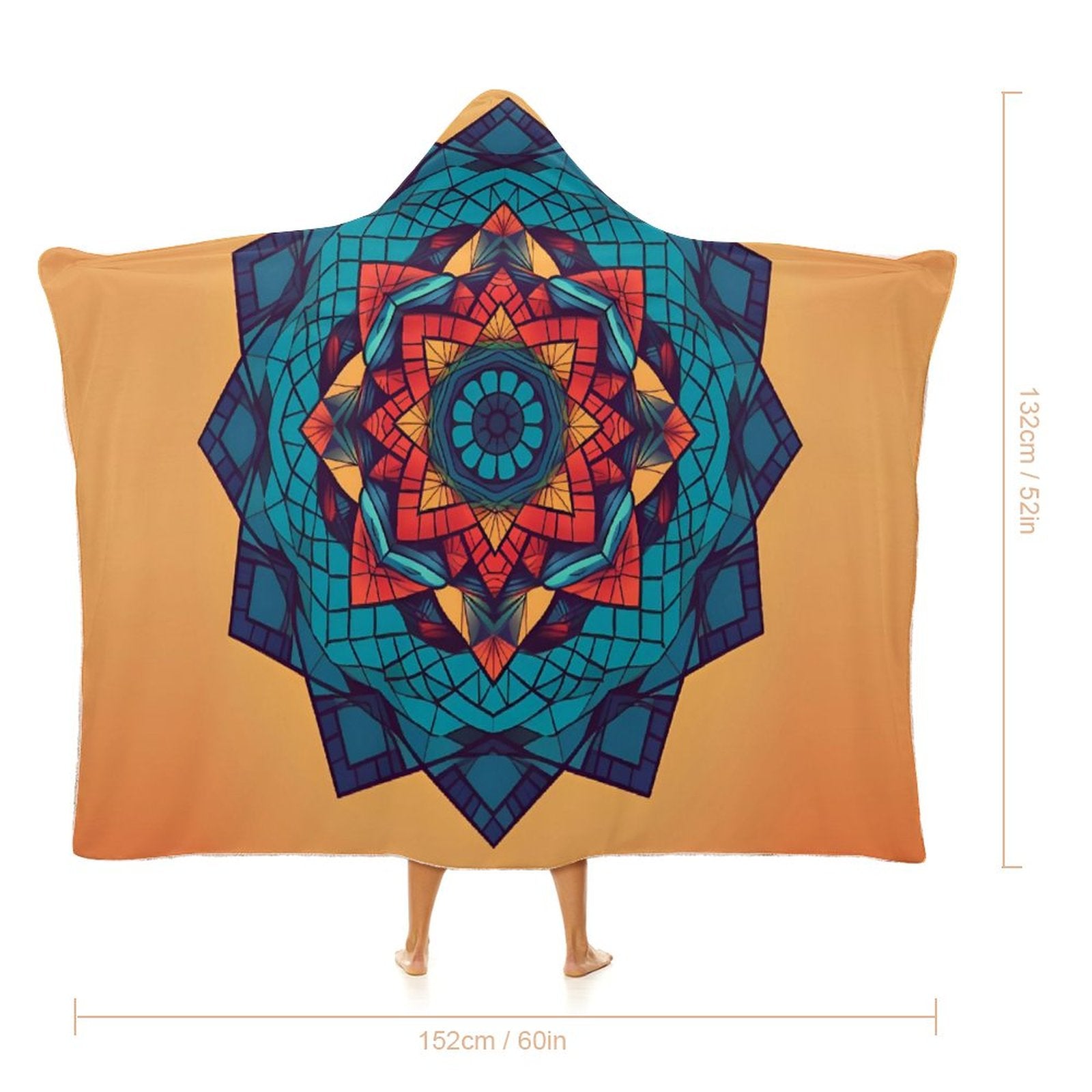 Manta con capucha geométrica