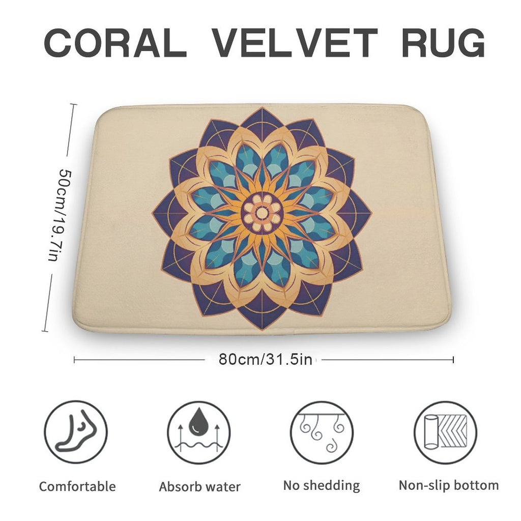 Alfombra de terciopelo coral Lotus