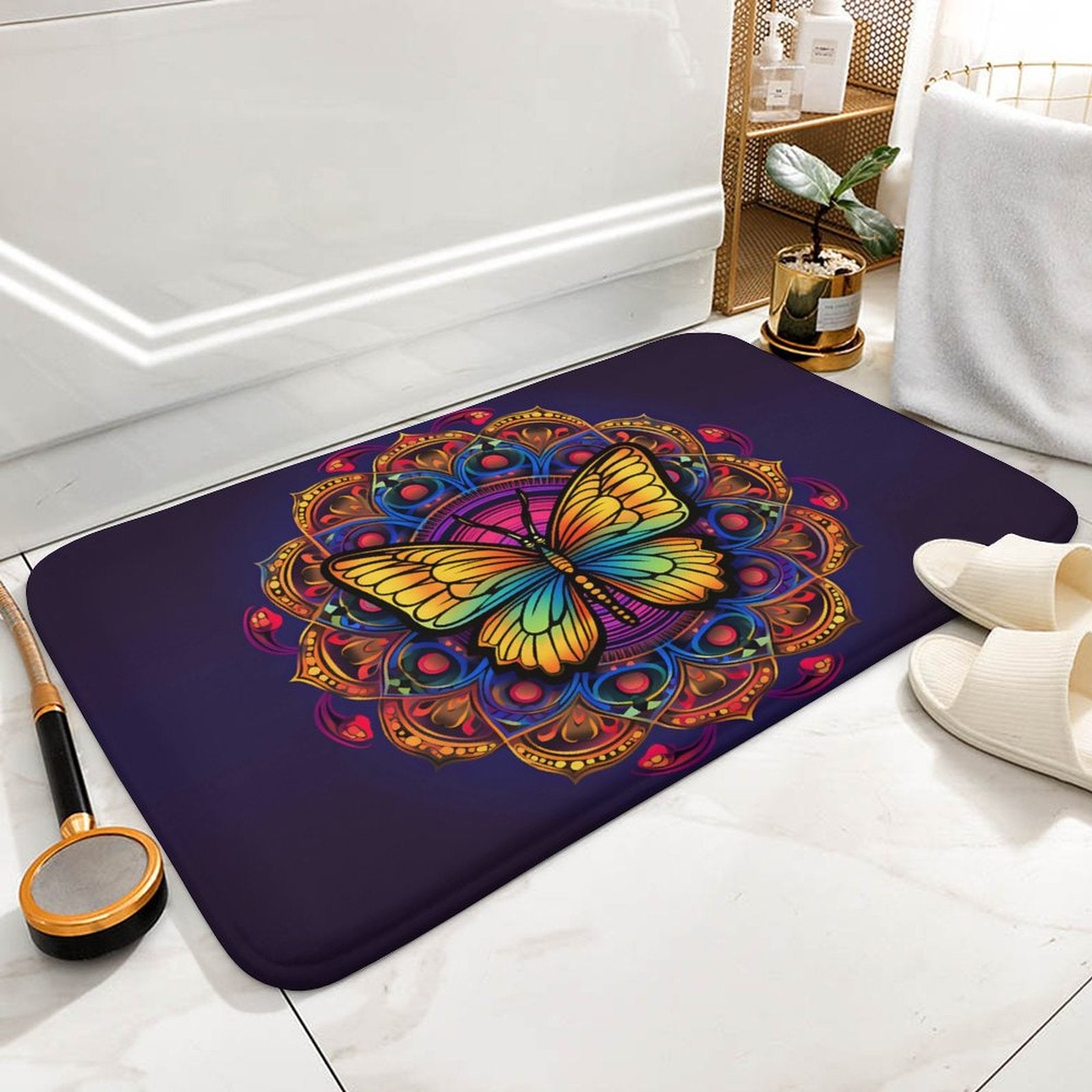 Butterfly Coral Velvet Rug