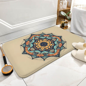 Geometric Coral Velvet Rug