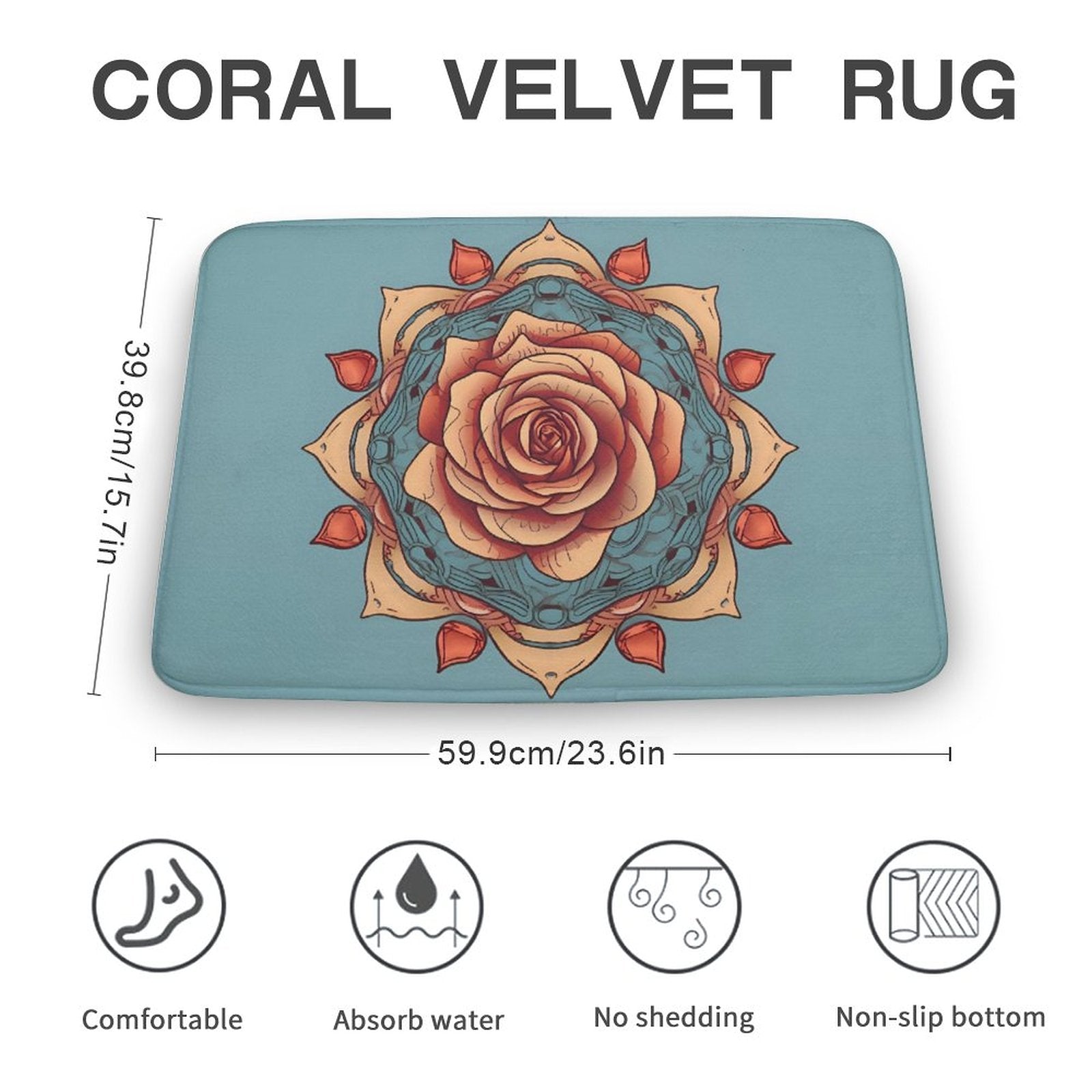 Rose Coral Velvet Rug