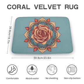 Rose Coral Velvet Rug