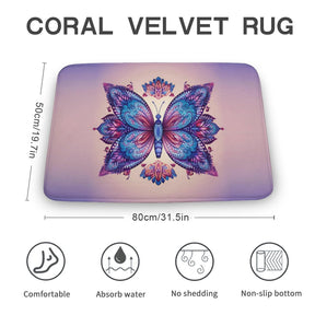 Butterfly Coral Velvet Rug