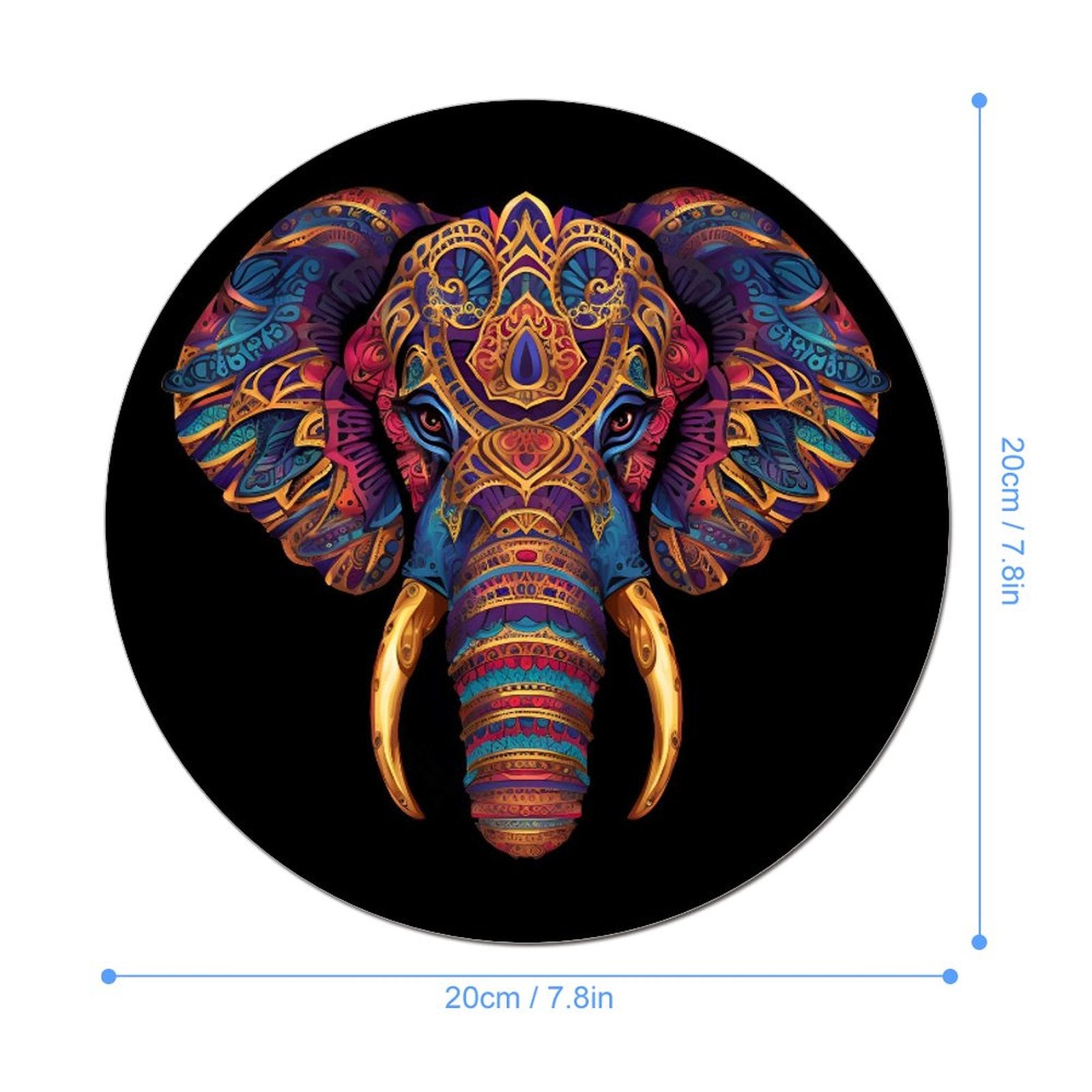 Elephant Round Mouse Pad