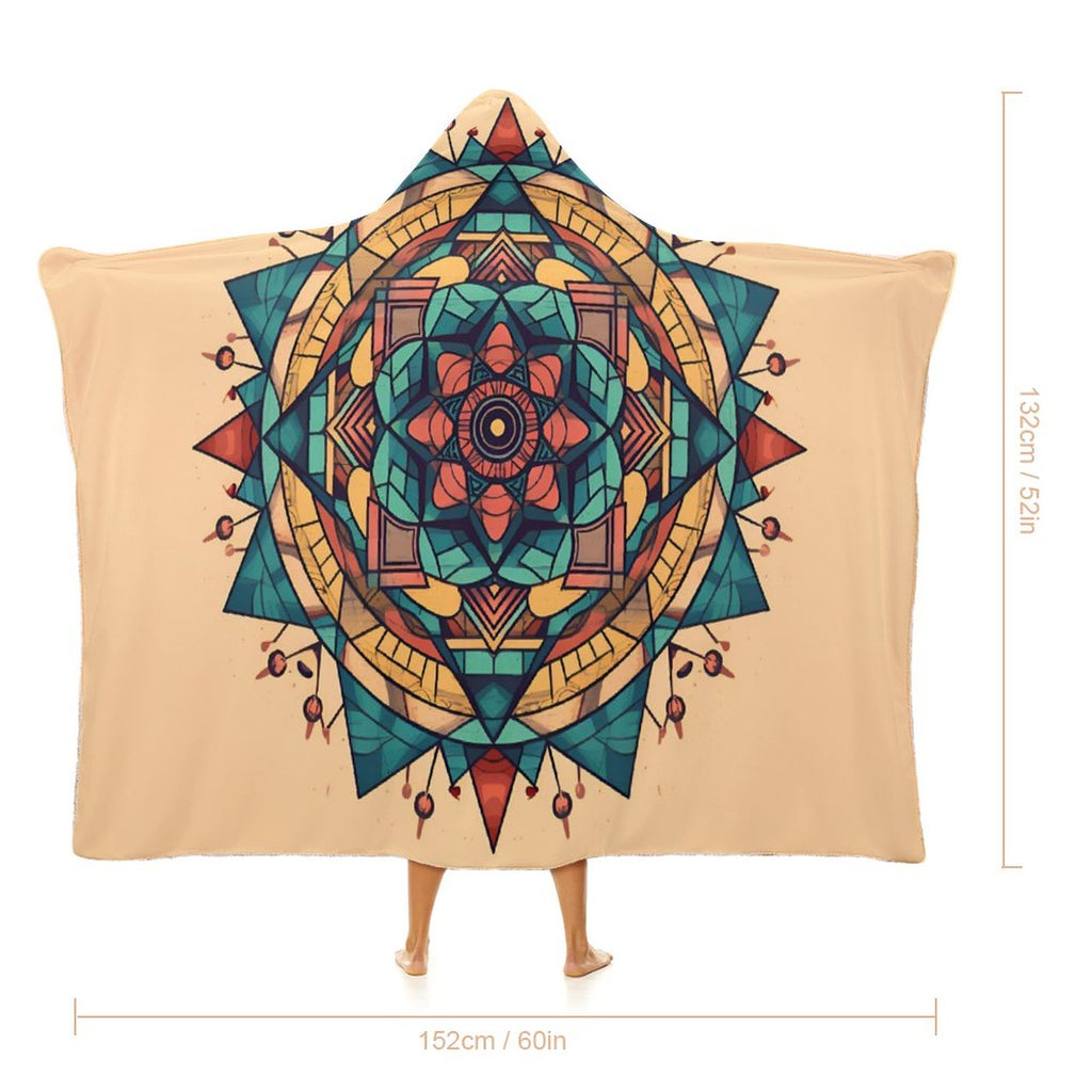 Manta con capucha geométrica