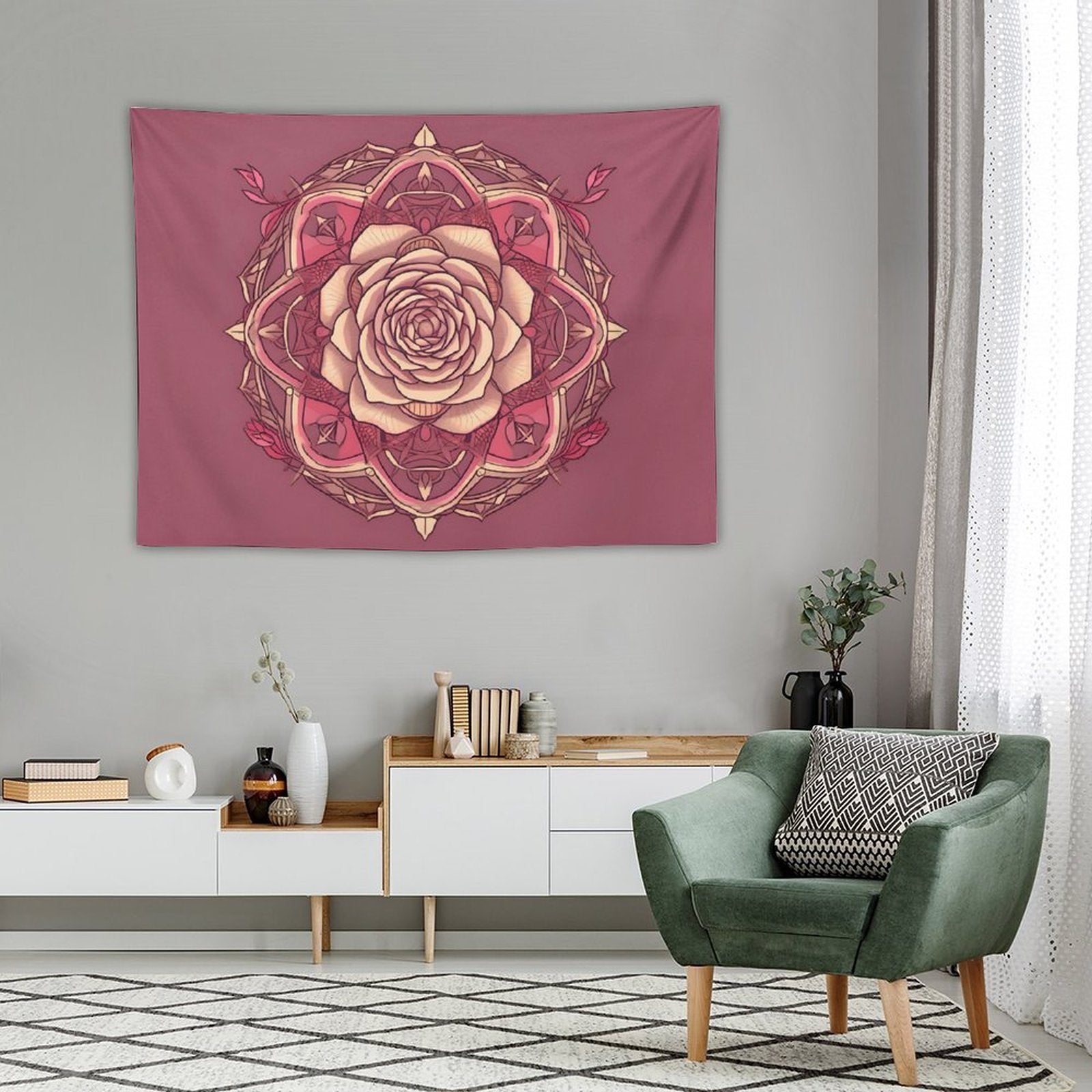 Tapiz de pared de rosas