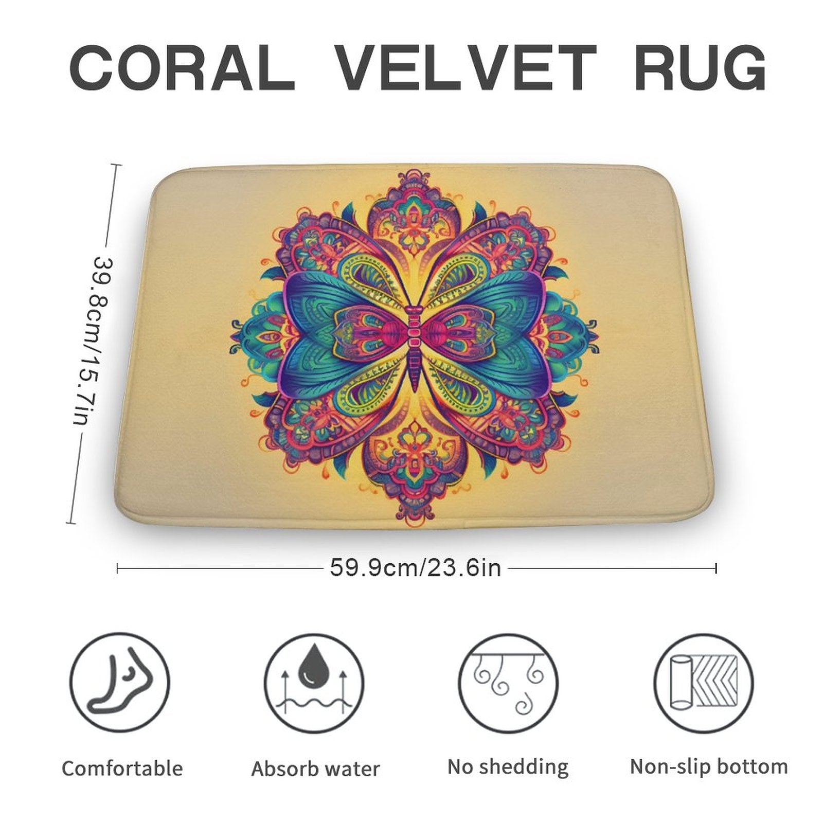 Butterfly Coral Velvet Rug