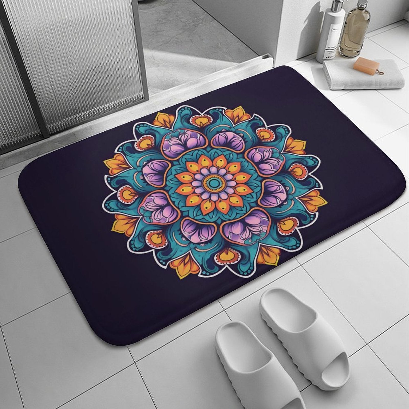 Flower Coral Velvet Rug