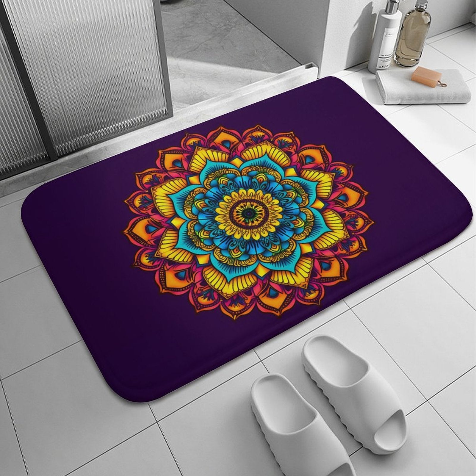 Sunflower Coral Velvet Rug