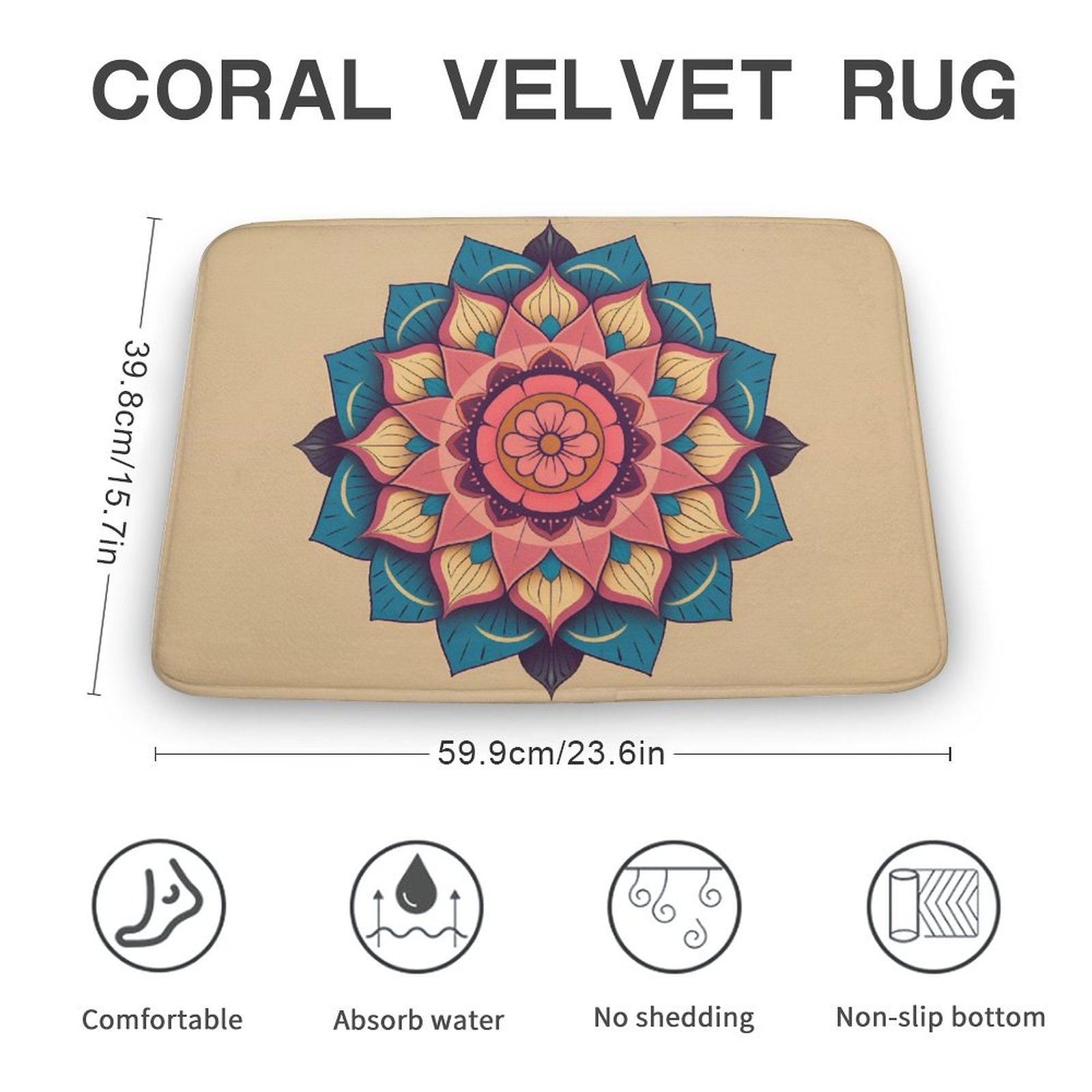 Lotus Coral Velvet Rug