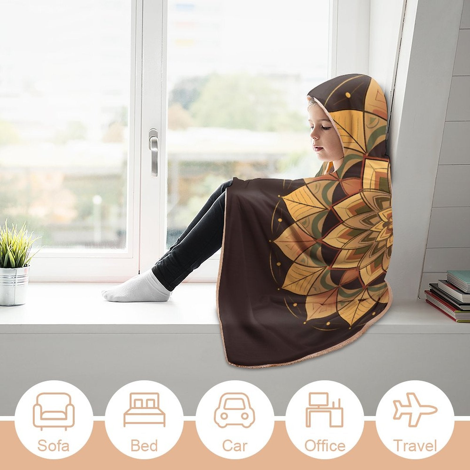 Lotus Hooded Blanket