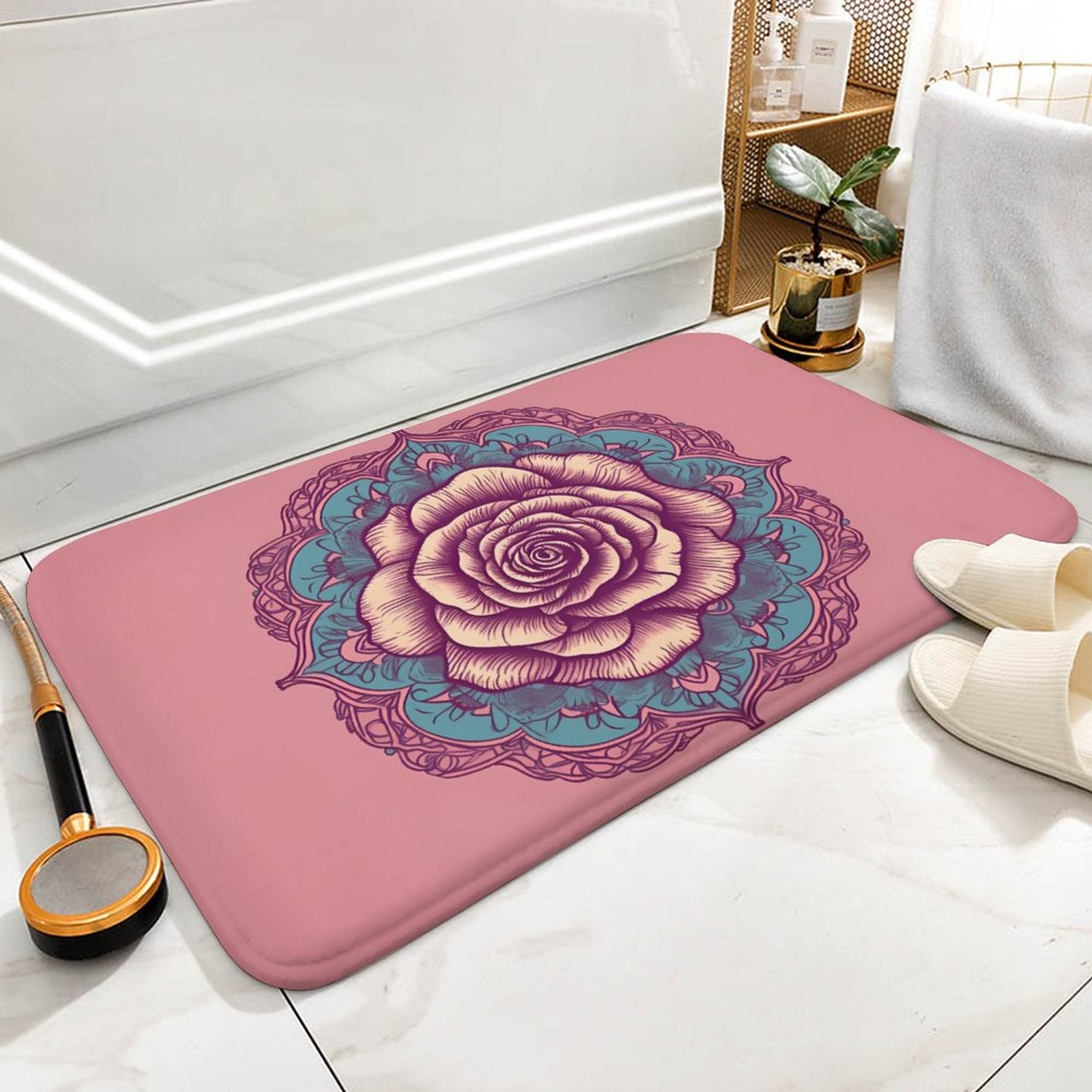 Rose Coral Velvet Rug