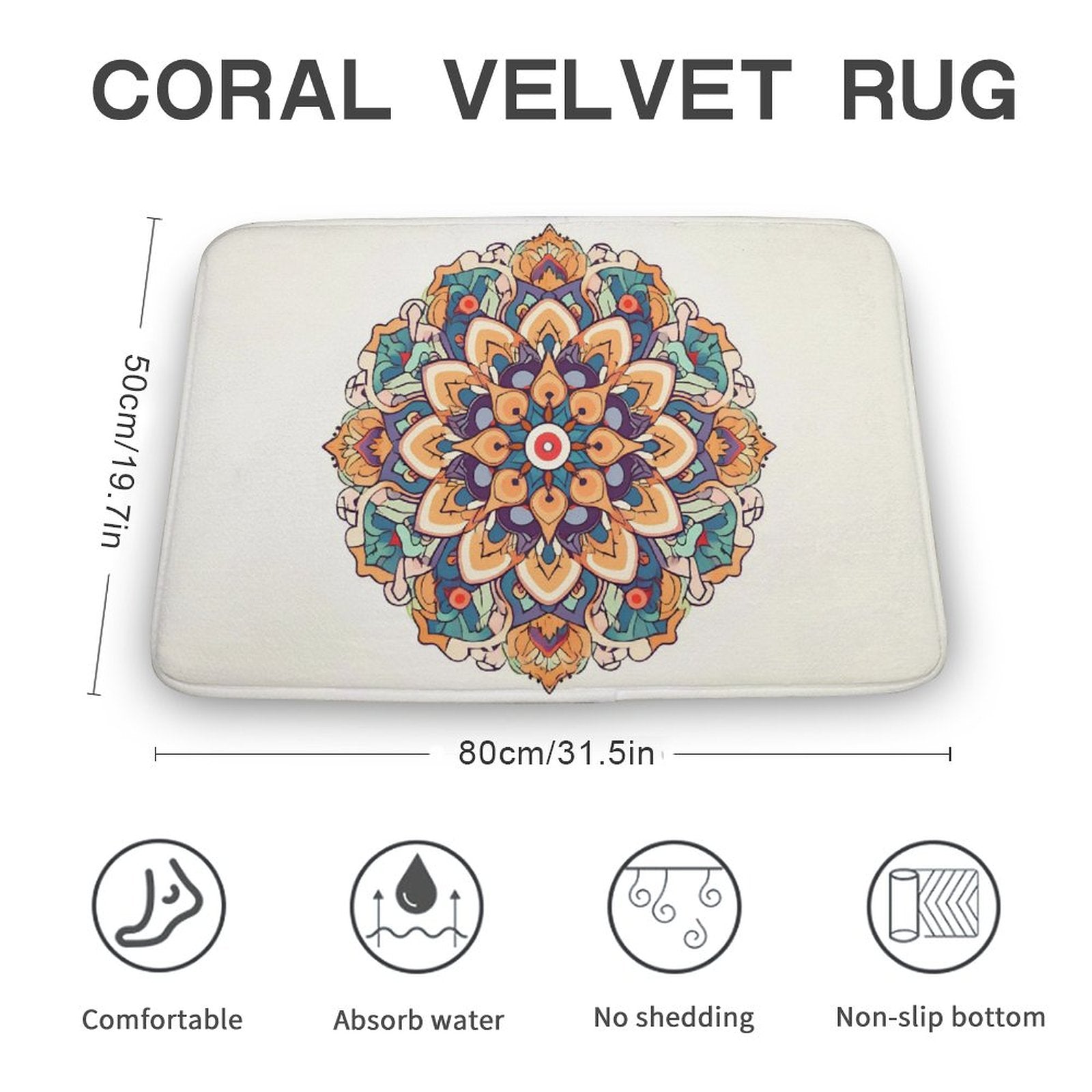 Flower Coral Velvet Rug