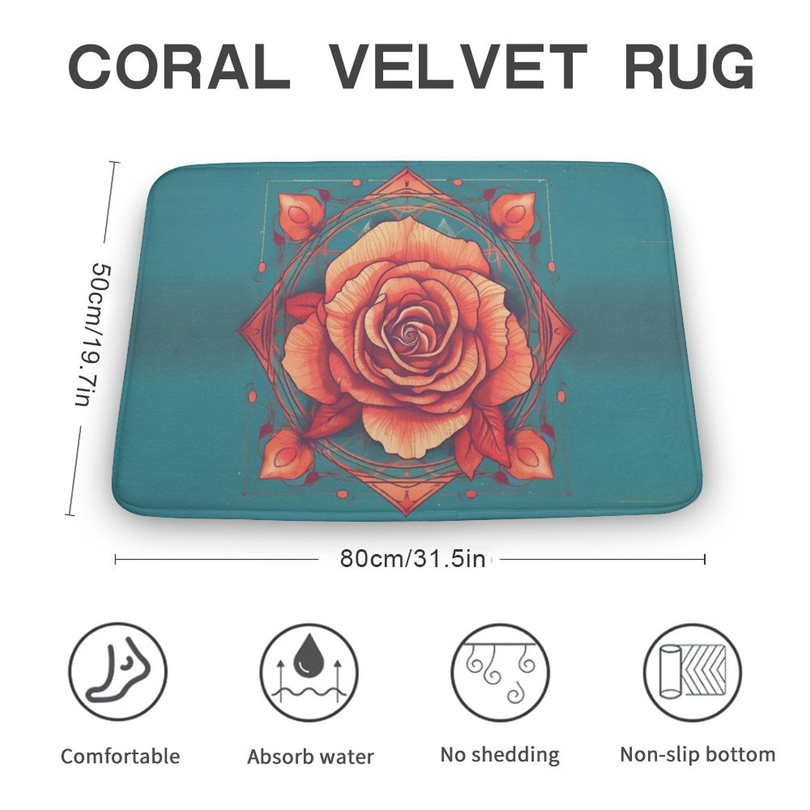 Rose Coral Velvet Rug