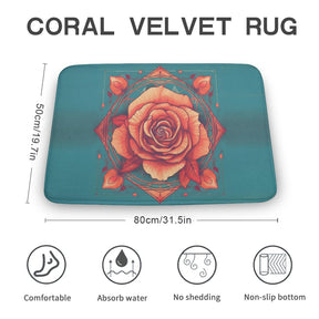 Rose Coral Velvet Rug