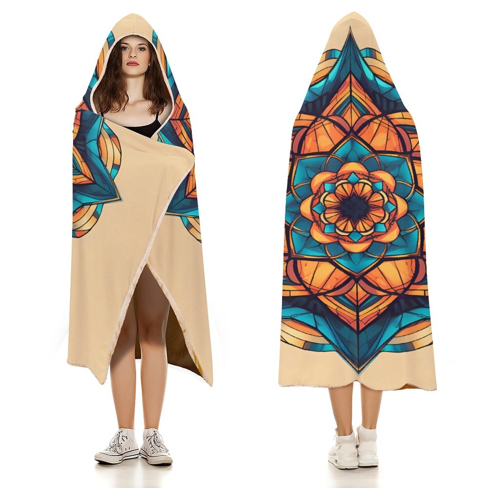 Geometric Hooded Blanket