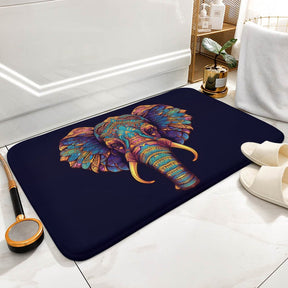 Elephant Coral Velvet Rug