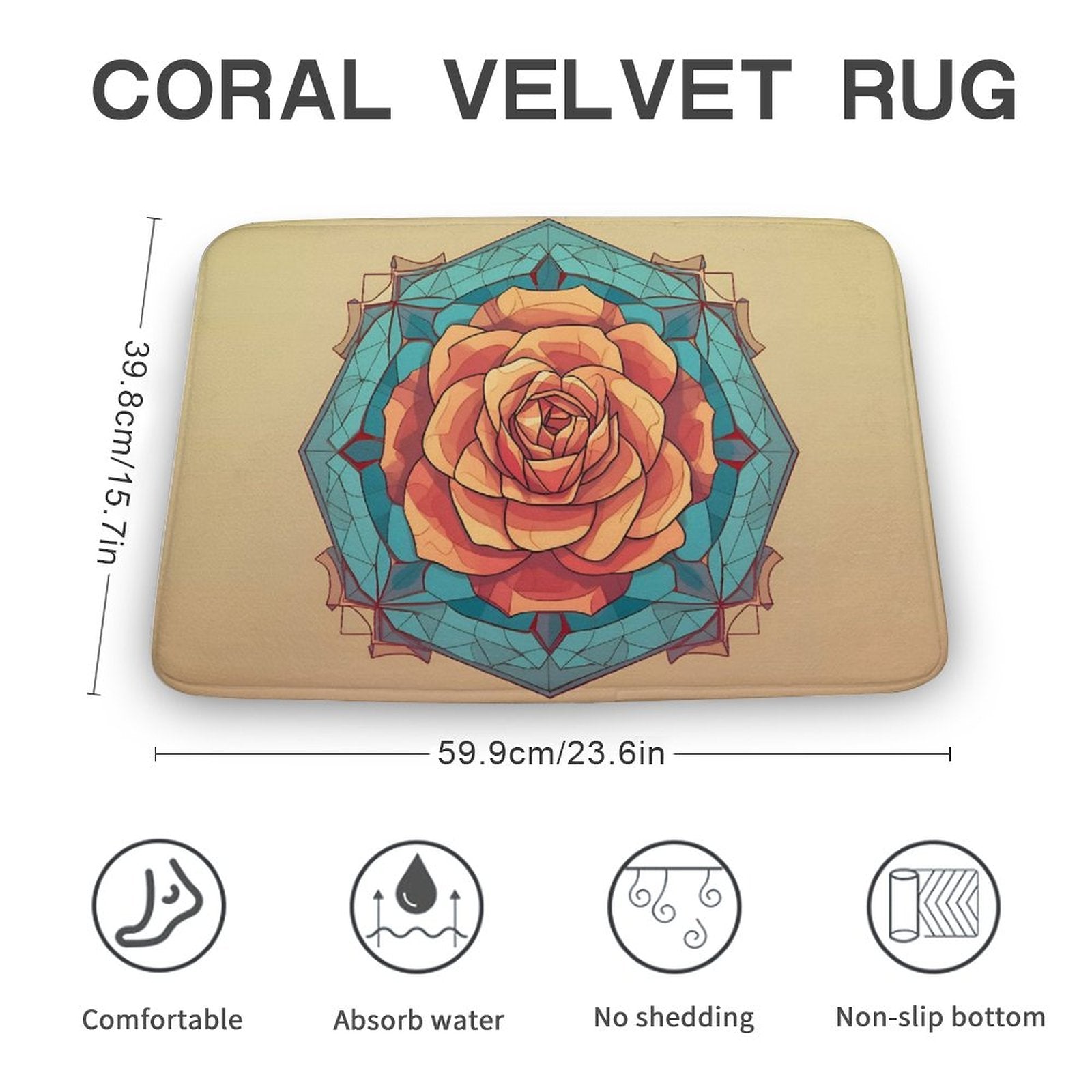 Rose Coral Velvet Rug