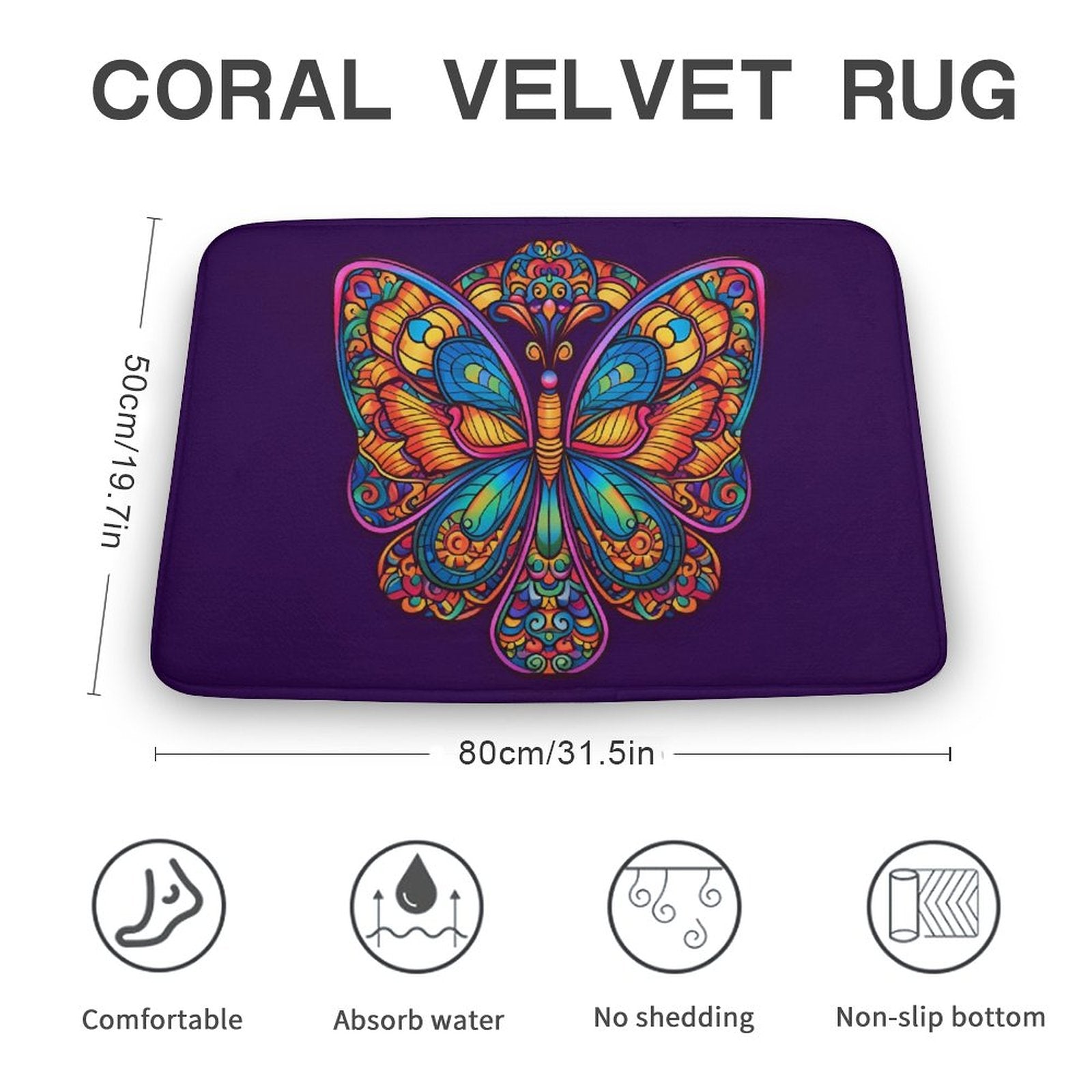 Butterfly Coral Velvet Rug