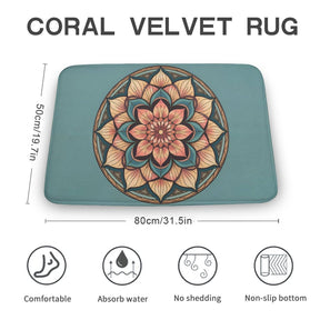 Lotus Coral Velvet Rug