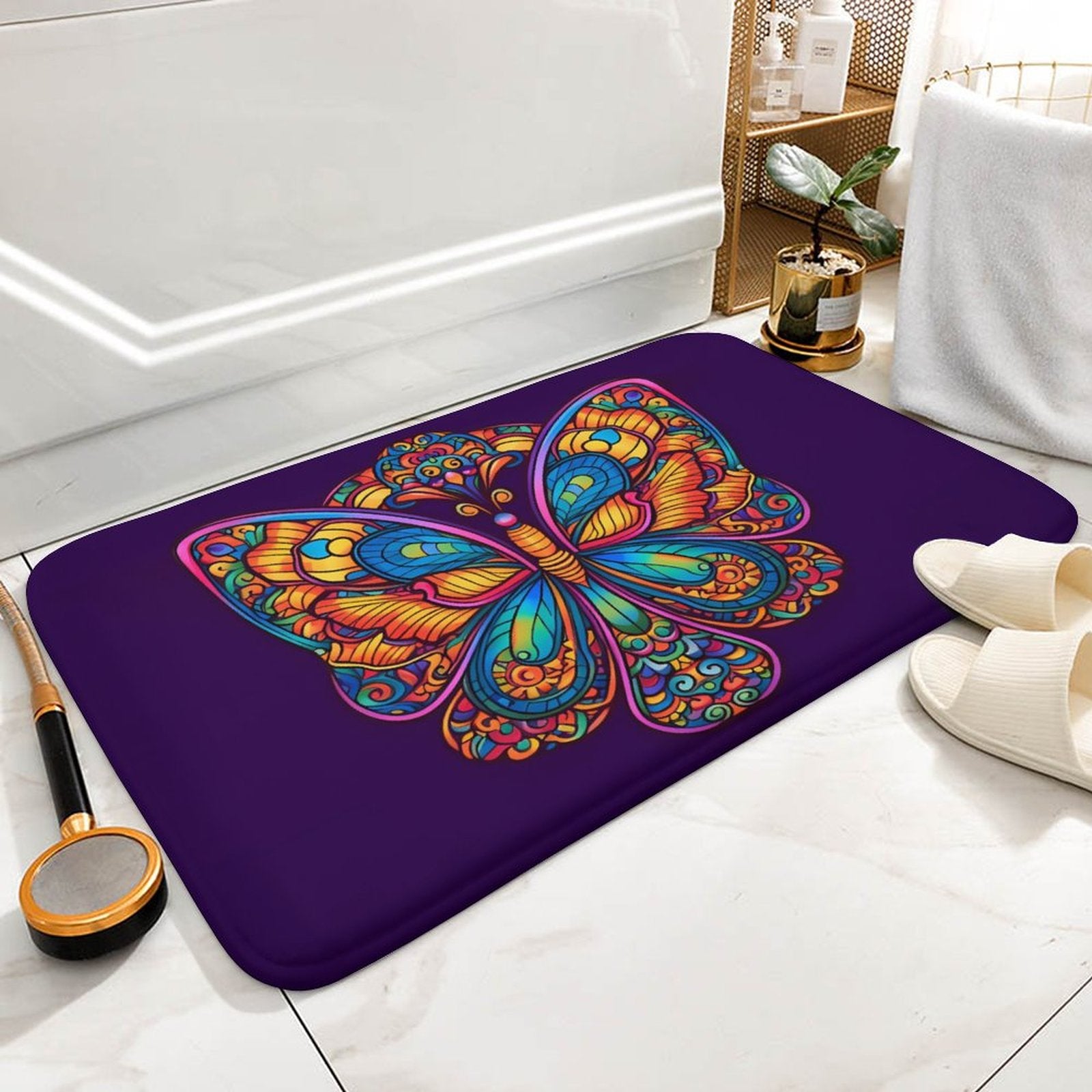 Butterfly Coral Velvet Rug