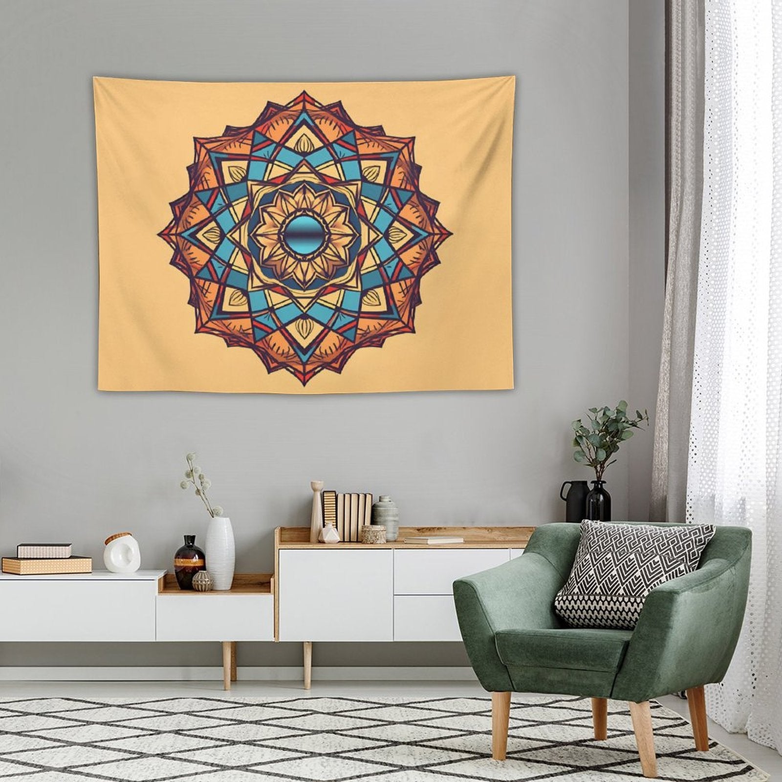 Tapiz geométrico de pared