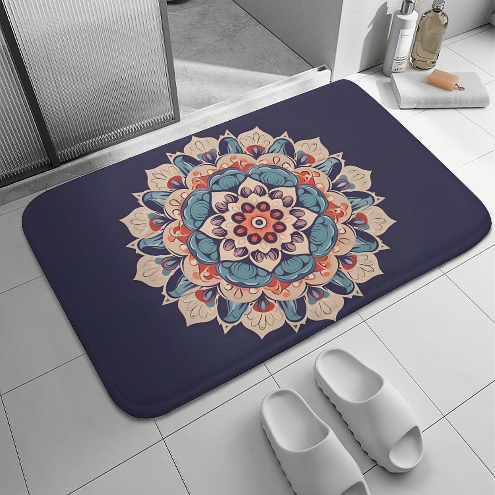 Flower Coral Velvet Rug