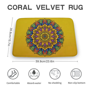 Sunflower Coral Velvet Rug